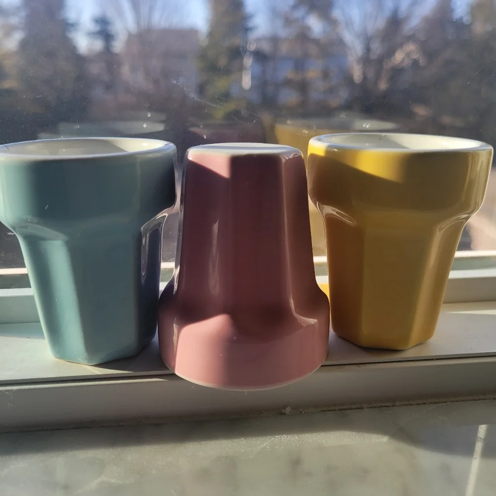 IKEA Pastel Cups Shot Glass Small Vase ~ DUKTIG Line ~ Pink Blue Yellow FINAL !!
